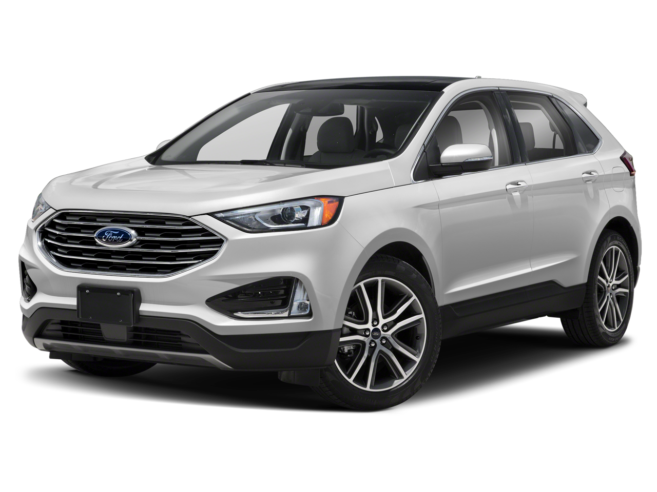 2020 Ford Edge Titanium in Star White Metallic Tri-Coat — front three-quarter view