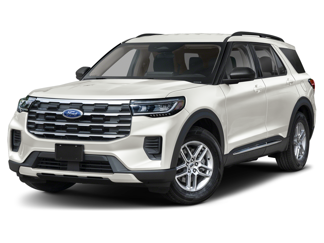 2025 Ford Explorer Active in Star White Metallic Tri-Coat — front three-quarter view