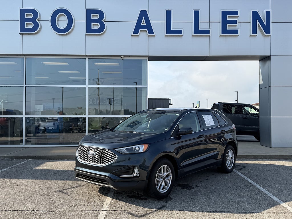 2024 Ford Edge SEL in Stone Blue — front three-quarter view